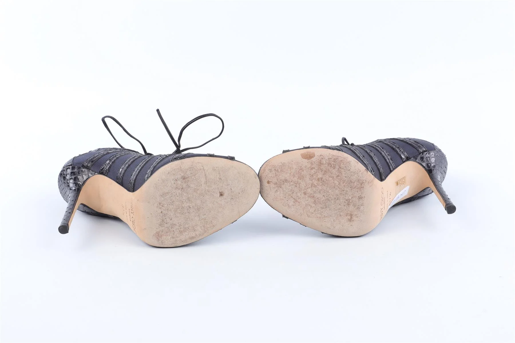 JIMMY CHOO NAVY SATIN SANDALS EU 37.5 UK 4.5 US 7.5 - Image 7