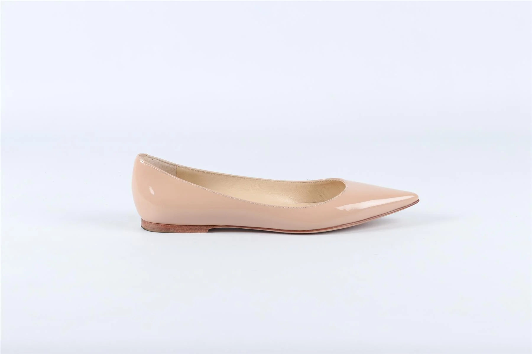 JIMMY CHOO NUDE PATENT LEATHER BALLET FLATS EU 34.5 UK 1.5 US 4.5 - Image 2