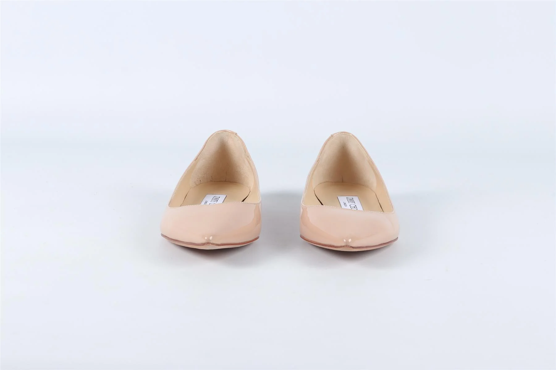 JIMMY CHOO NUDE PATENT LEATHER BALLET FLATS EU 34.5 UK 1.5 US 4.5 - Image 3