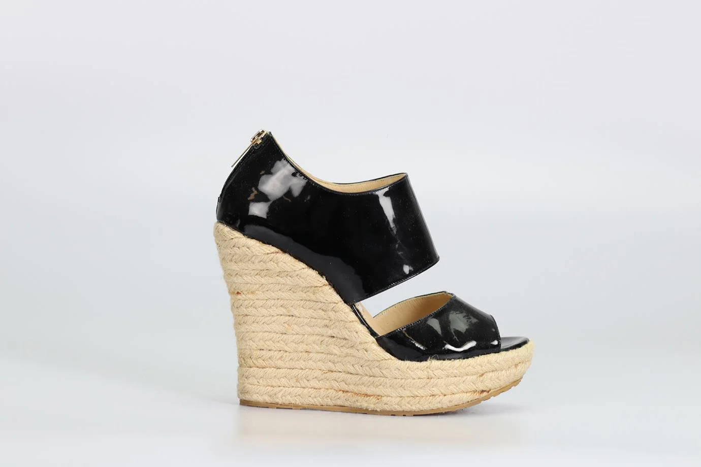 JIMMY CHOO PATENT LEATHER WEDGES ESPADRILES EU 37 UK 4 US 7 - Image 2