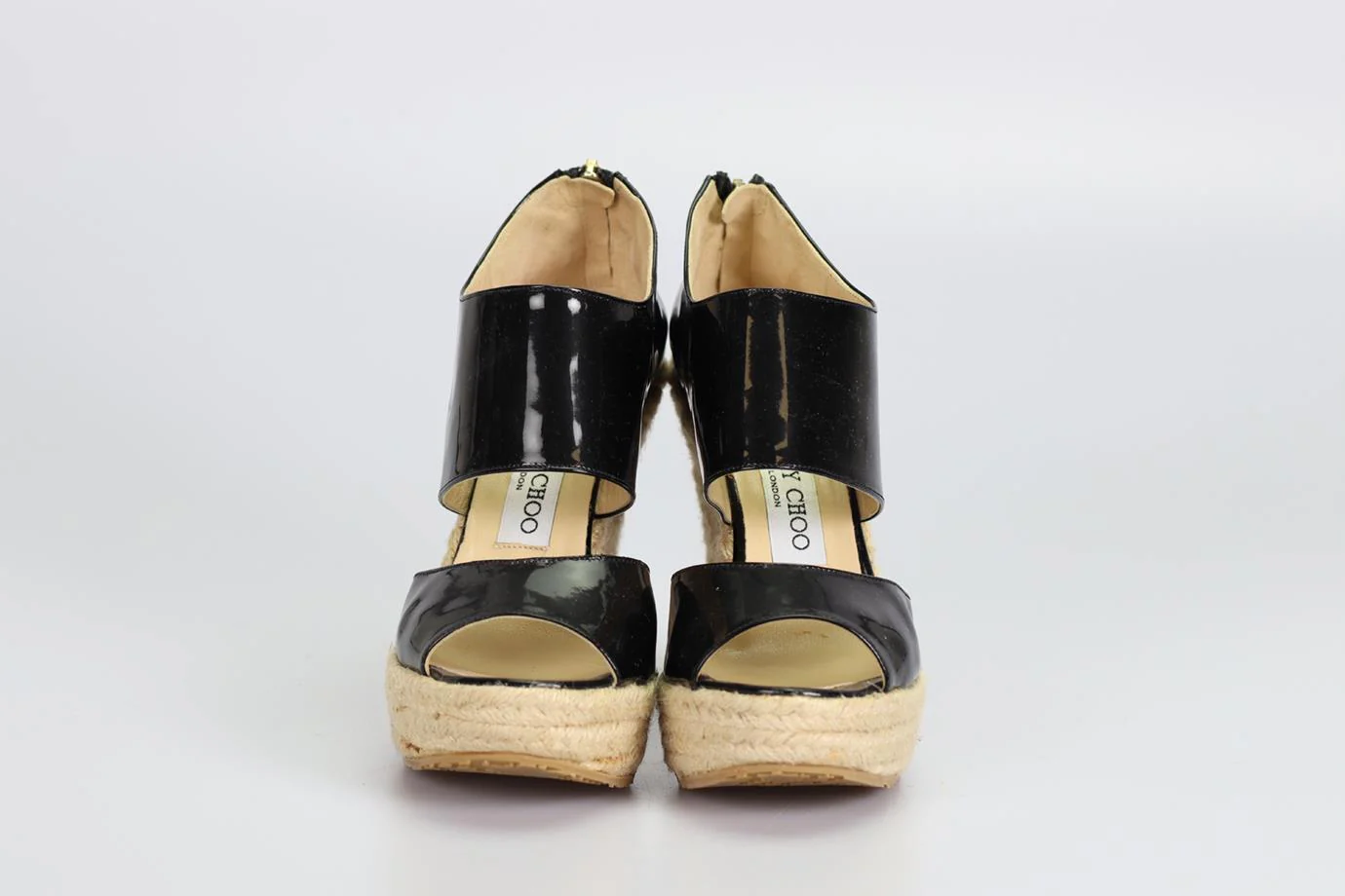 JIMMY CHOO PATENT LEATHER WEDGES ESPADRILES EU 37 UK 4 US 7 - Image 3
