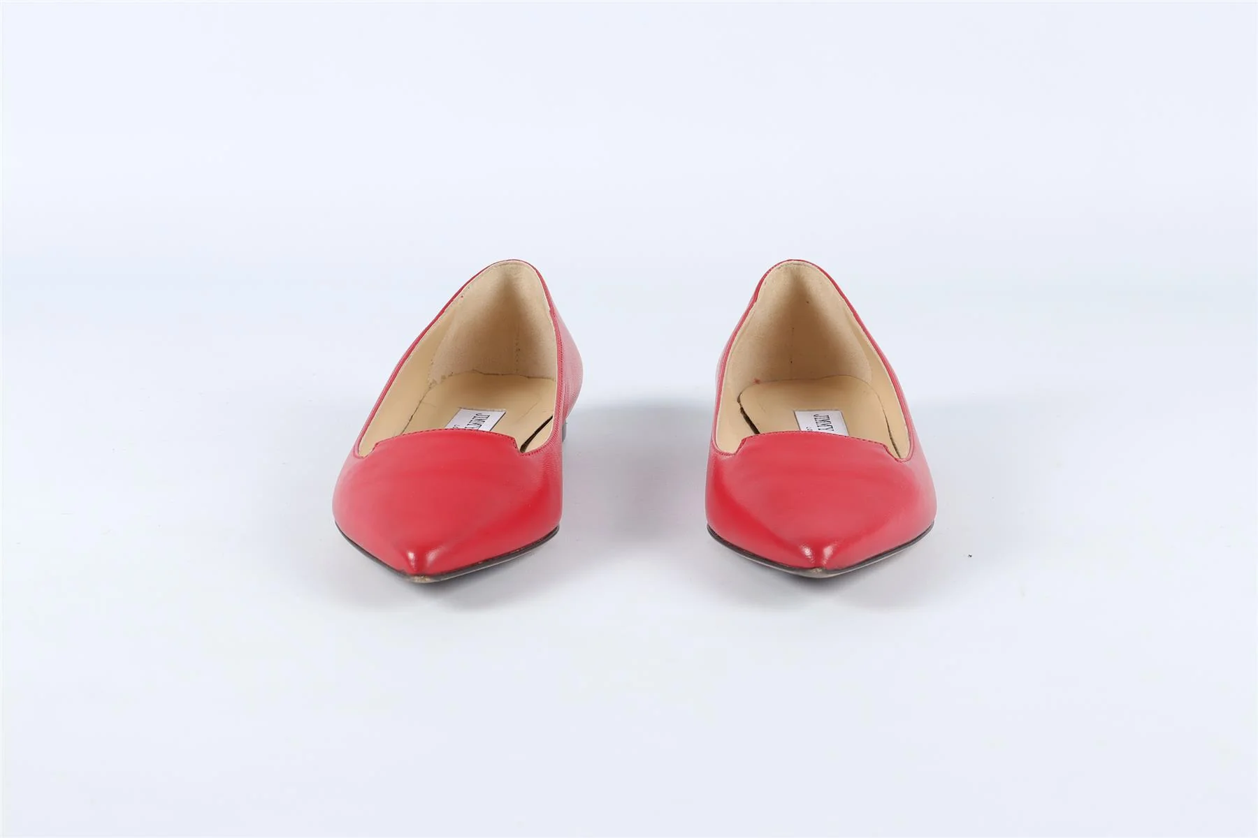 JIMMY CHOO RED LEATHER BALLET FLATS EU 34.5 UK 1.5 US 4.5 - Image 3