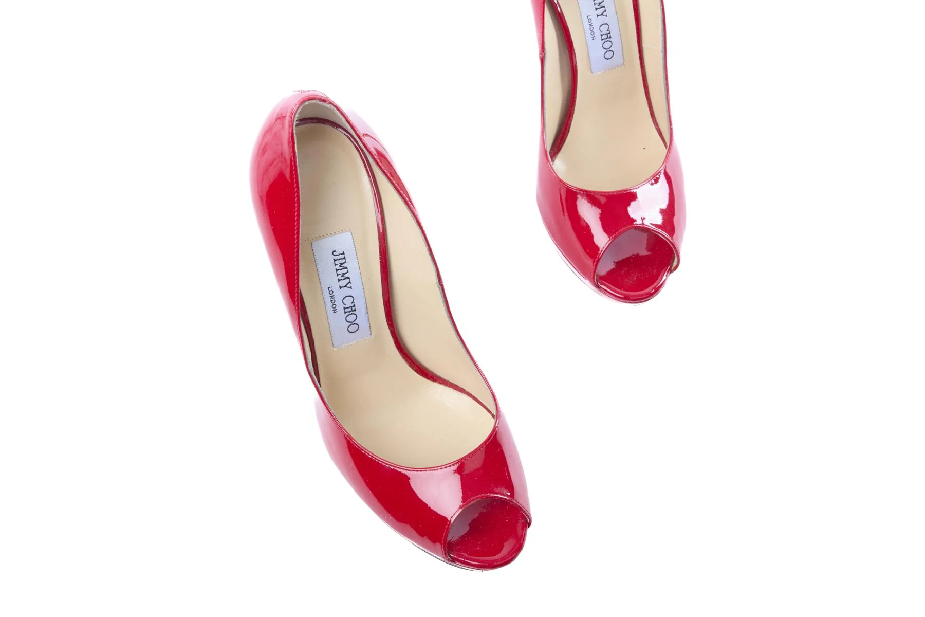 JIMMY CHOO RED PATENT LEATHER PUMPS EU 37.5 UK 4.5 US 7.5 - Image 4