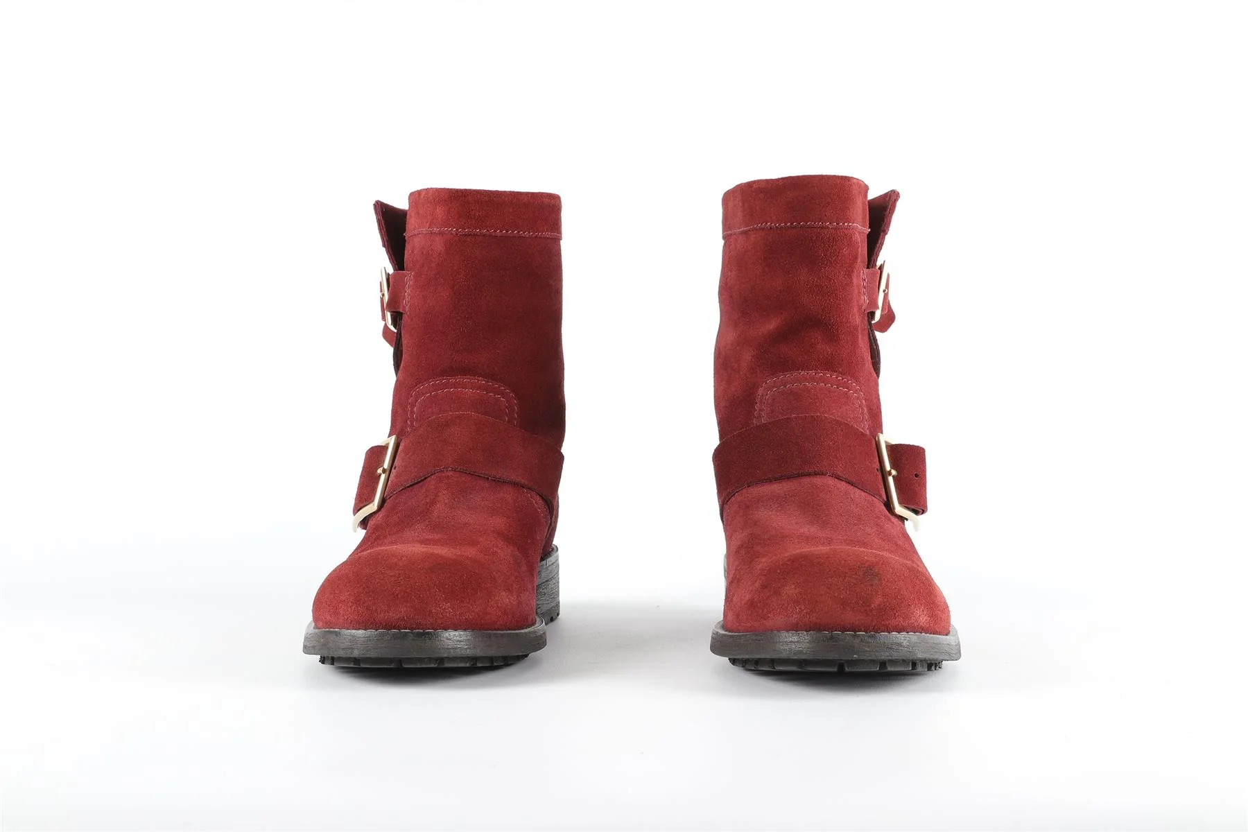 JIMMY CHOO RED SUEDE ANKLE BOOTS EU 38, UK 5, US 8 - Image 3