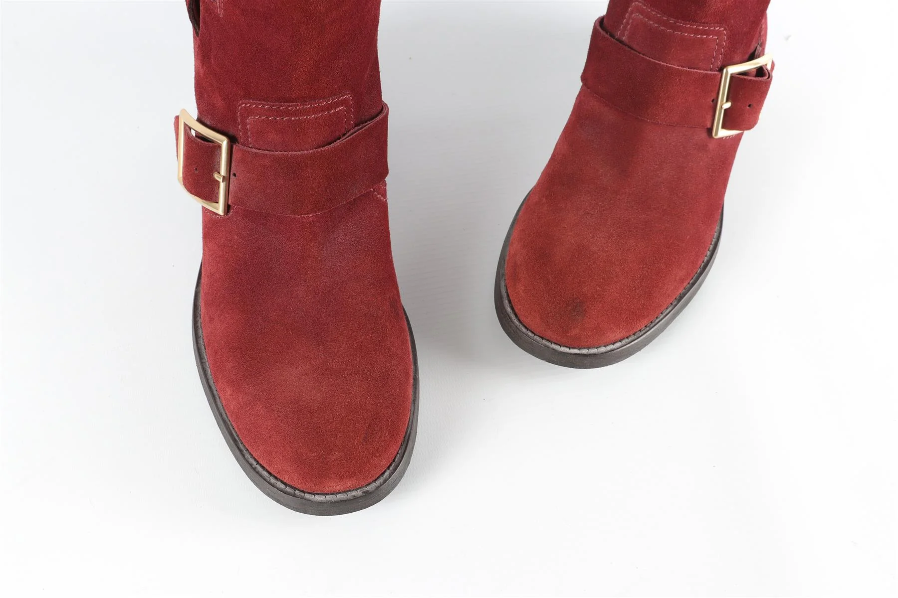JIMMY CHOO RED SUEDE ANKLE BOOTS EU 38, UK 5, US 8 - Image 4