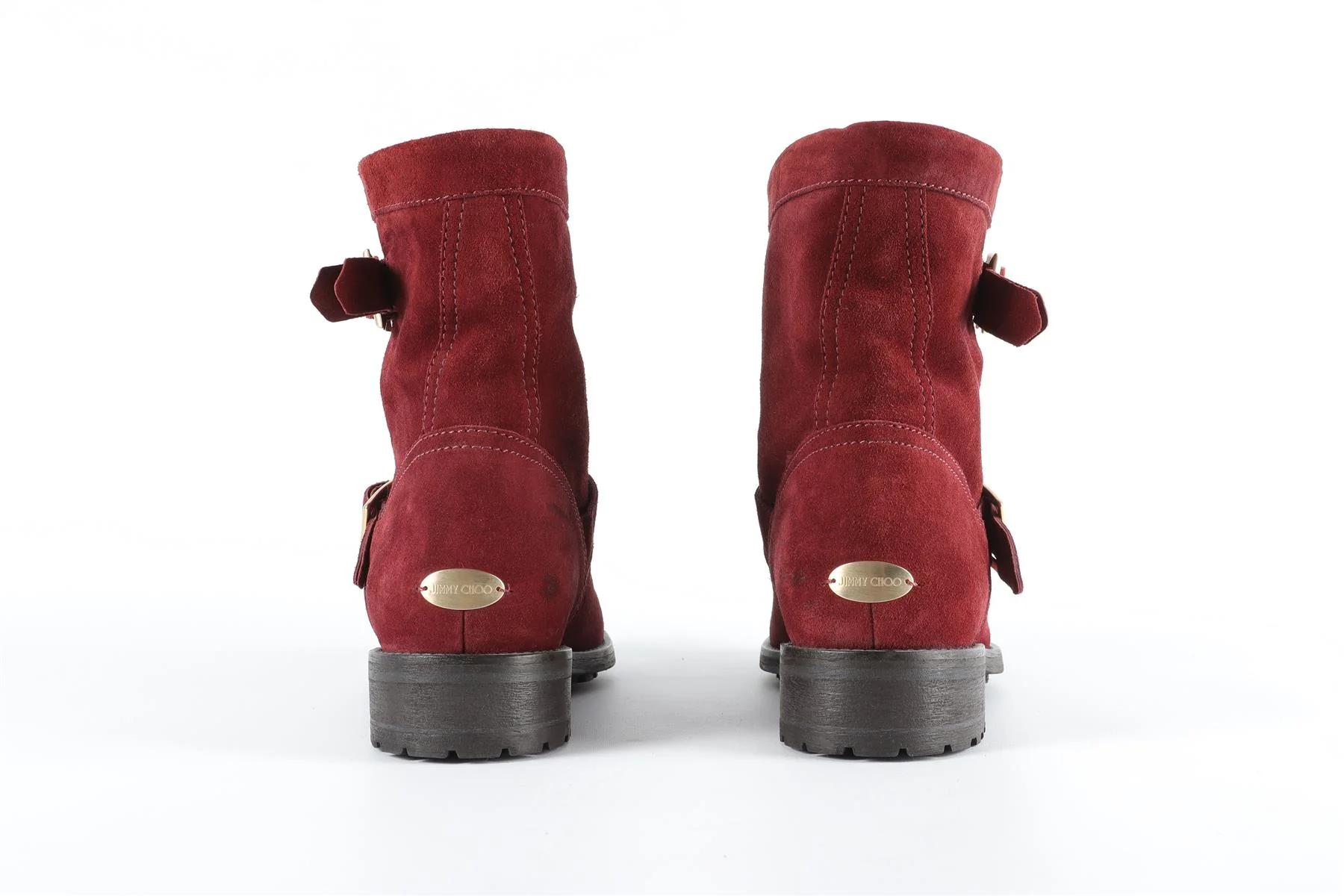 JIMMY CHOO RED SUEDE ANKLE BOOTS EU 38, UK 5, US 8 - Image 5
