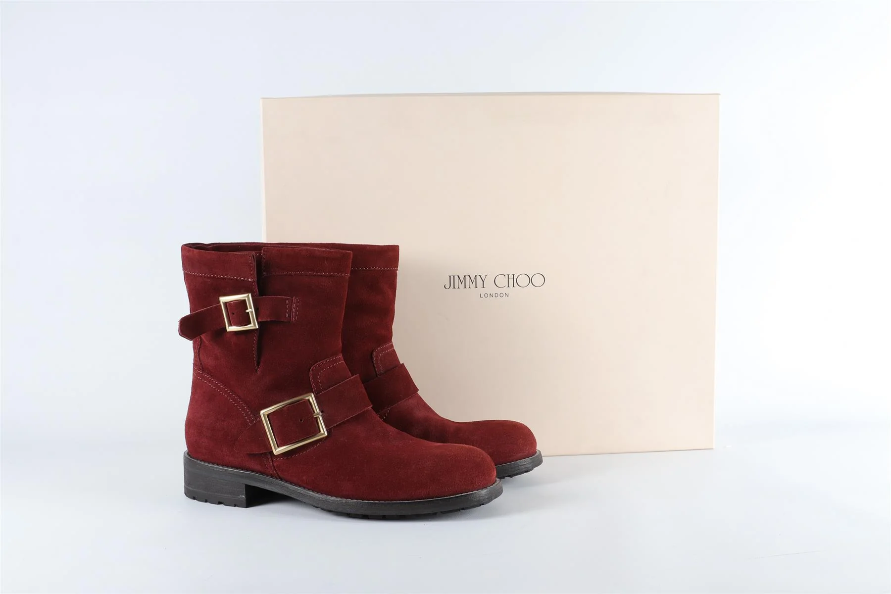 JIMMY CHOO RED SUEDE ANKLE BOOTS EU 38, UK 5, US 8 - Image 7