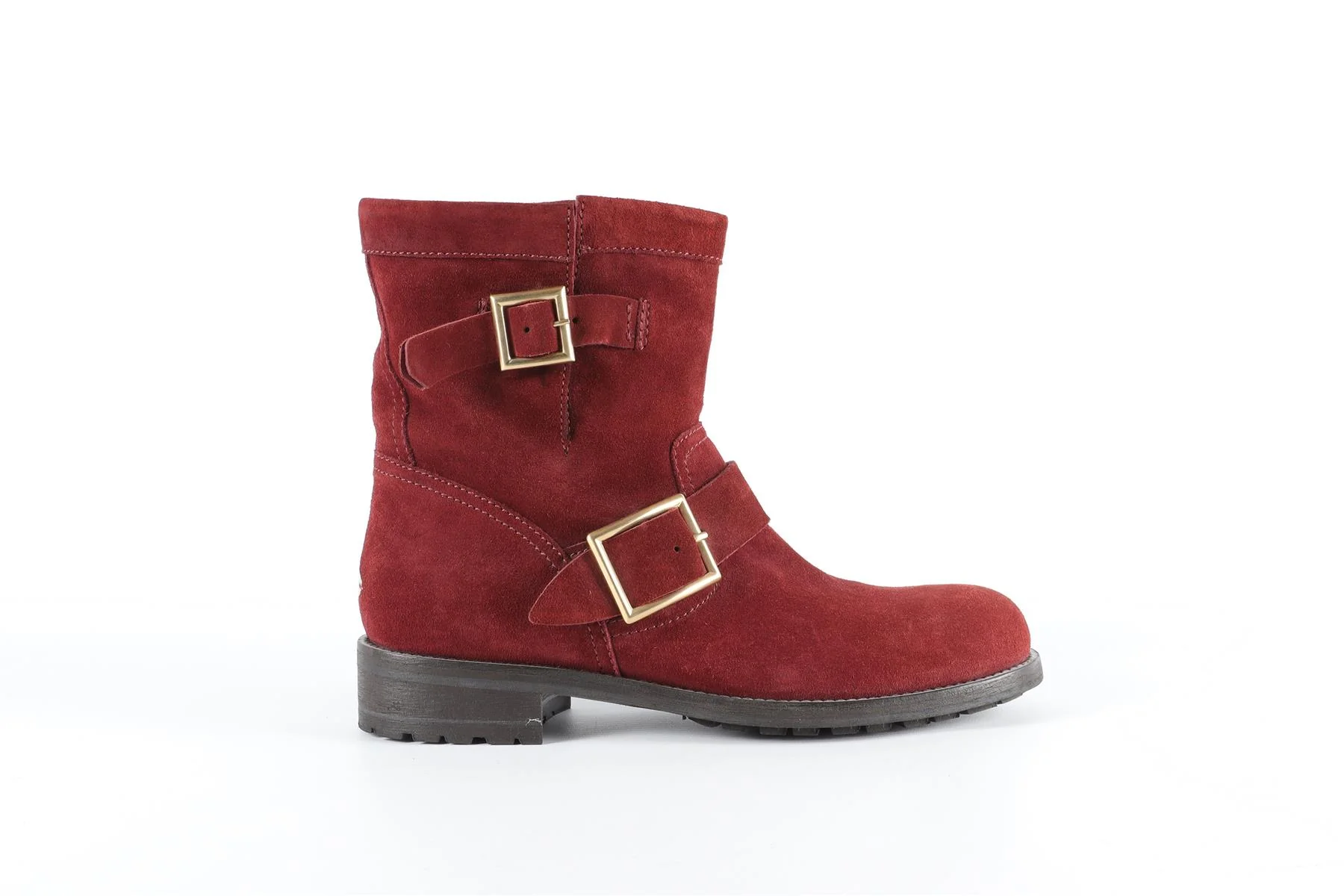 JIMMY CHOO RED SUEDE ANKLE BOOTS EU 38, UK 5, US 8 - Image 9
