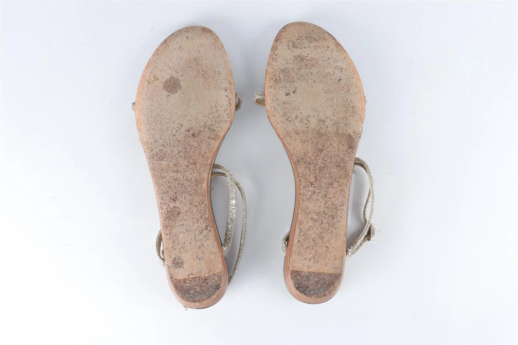 JIMMY CHOO SILVER GLITTER SANDALS EU 38.5 UK 5.5 US 8.5 - Image 6