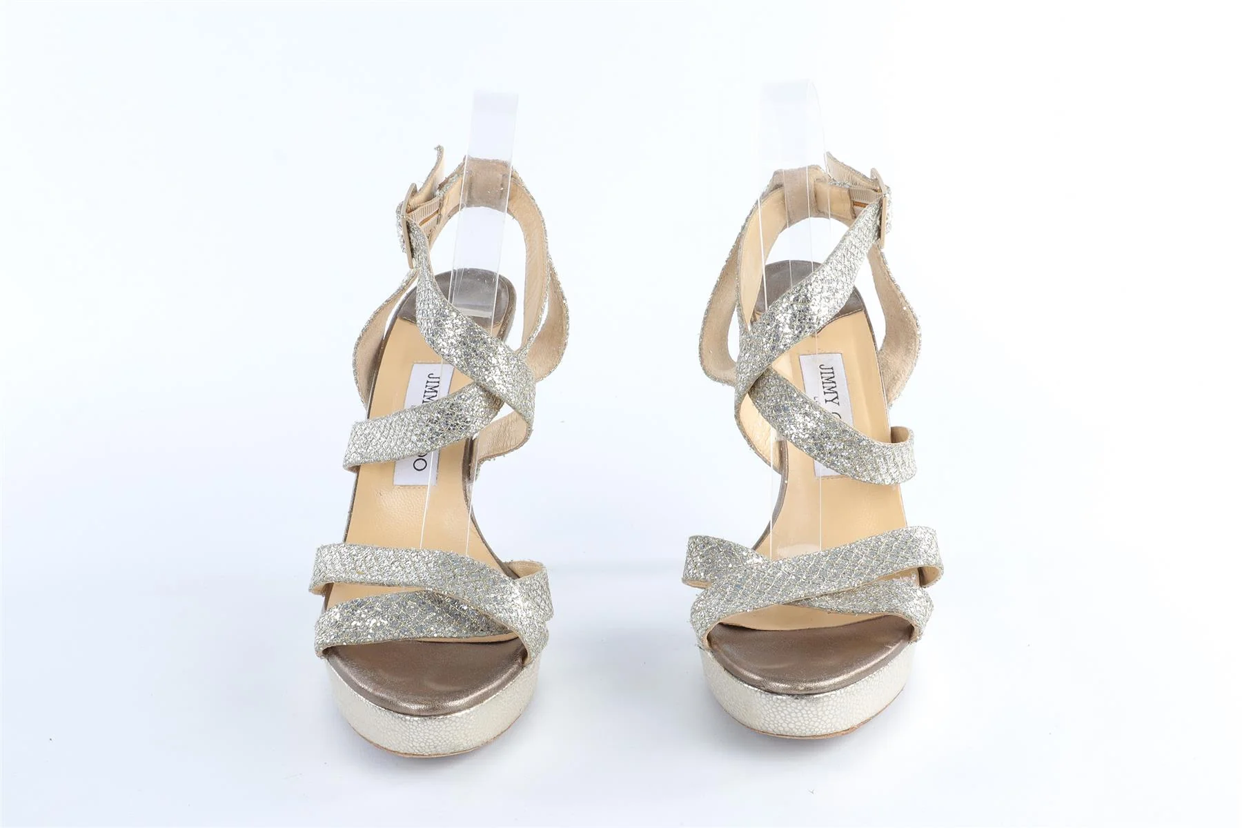 JIMMY CHOO SILVER LEATHER SANDALS - Image 3