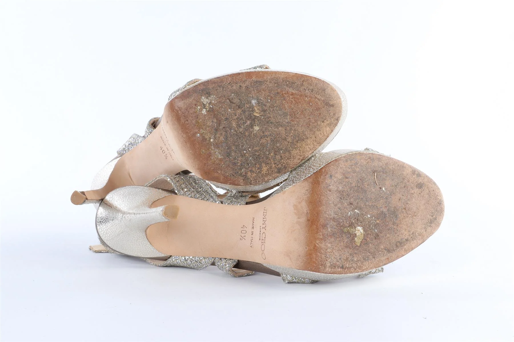 JIMMY CHOO SILVER LEATHER SANDALS - Image 6