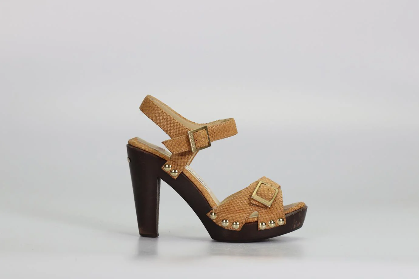 JIMMY CHOO SNAKE EFFECT LEATHER SANDALS EU 37 UK 4 US 7 - Image 2