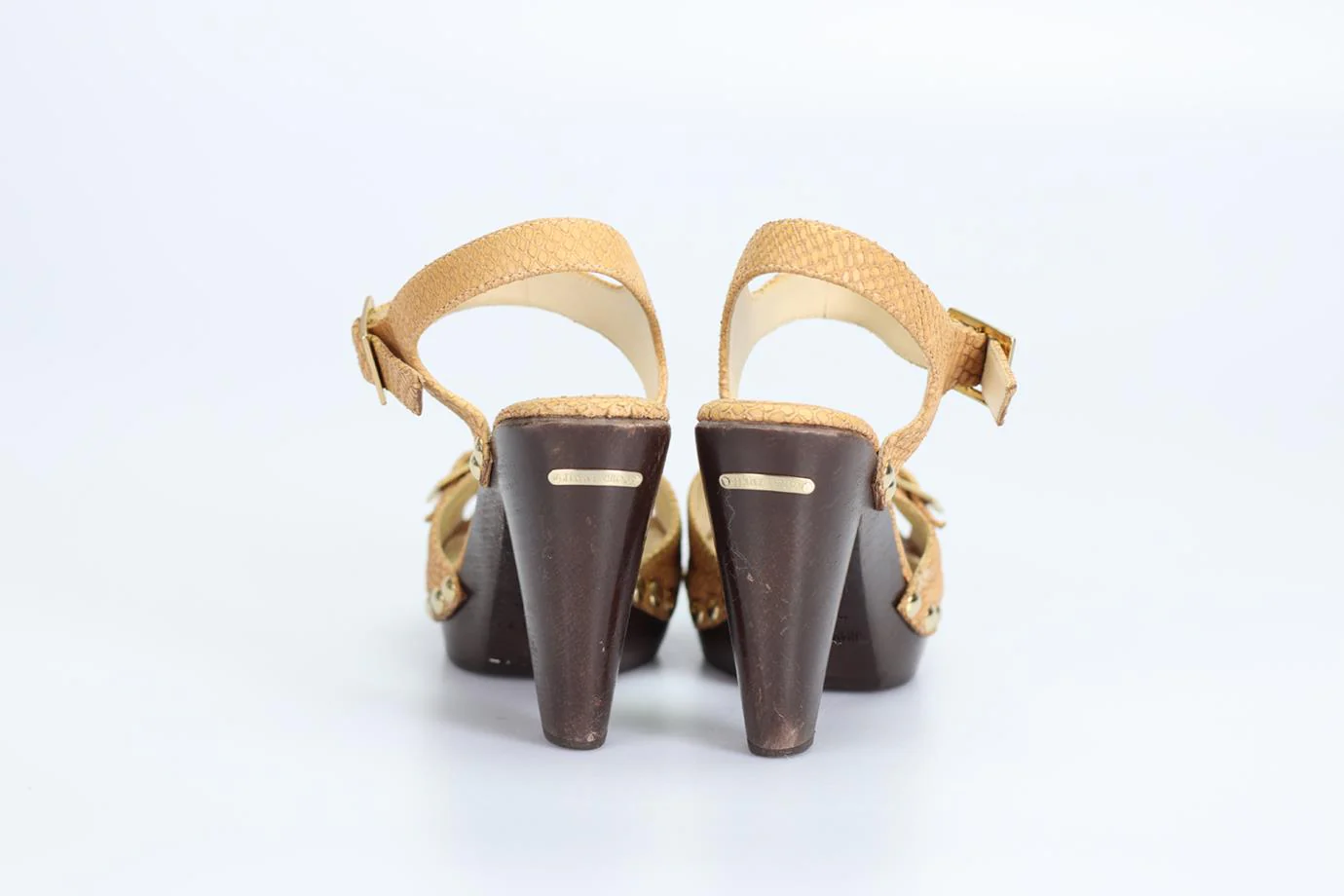 JIMMY CHOO SNAKE EFFECT LEATHER SANDALS EU 37 UK 4 US 7 - Image 4