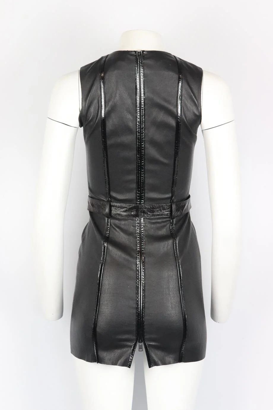 JITROIS BELTED STRETCH LEATHER MINI DRESS FR 36 UK 8 - Image 4