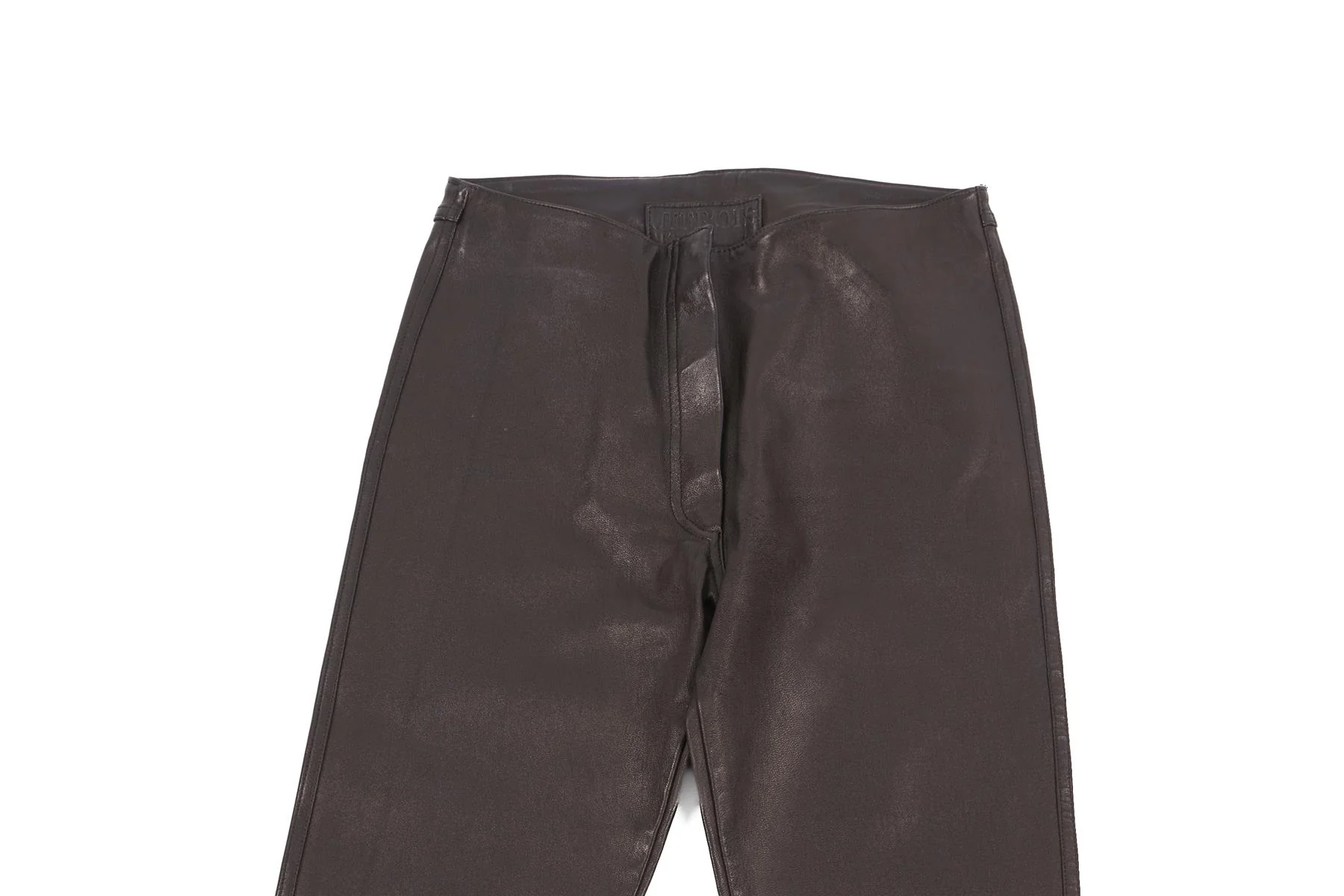 JITROIS BLACK LEATHER FLARED PANTS FR 34 UK 6 - Image 3