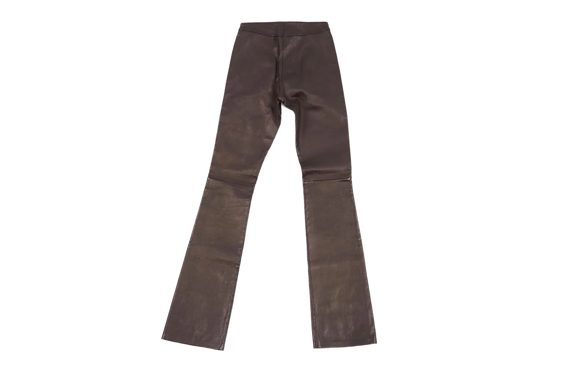 JITROIS BLACK LEATHER FLARED PANTS FR 34 UK 6 - Image 4