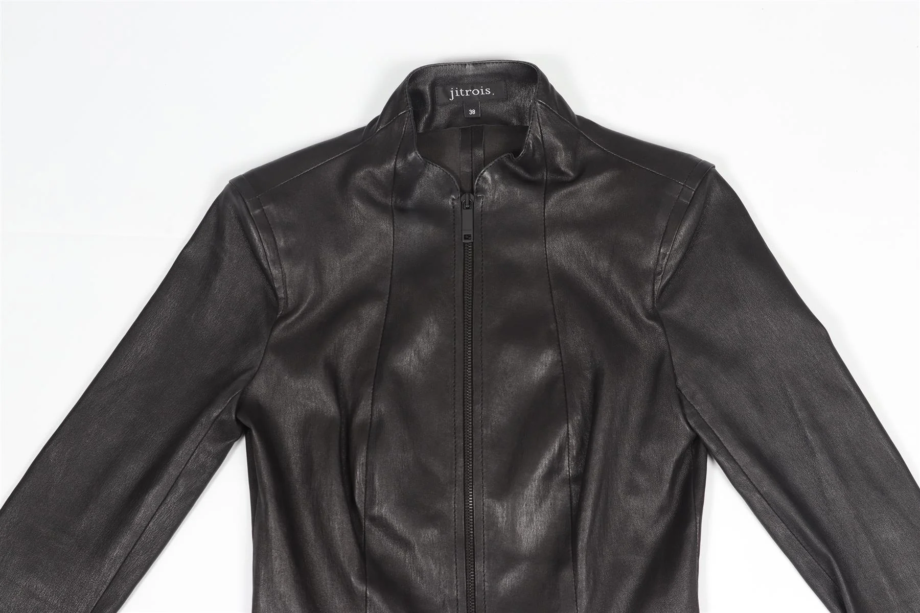 JITROIS BLACK LEATHER JACKET FR 38 UK 10 - Image 3