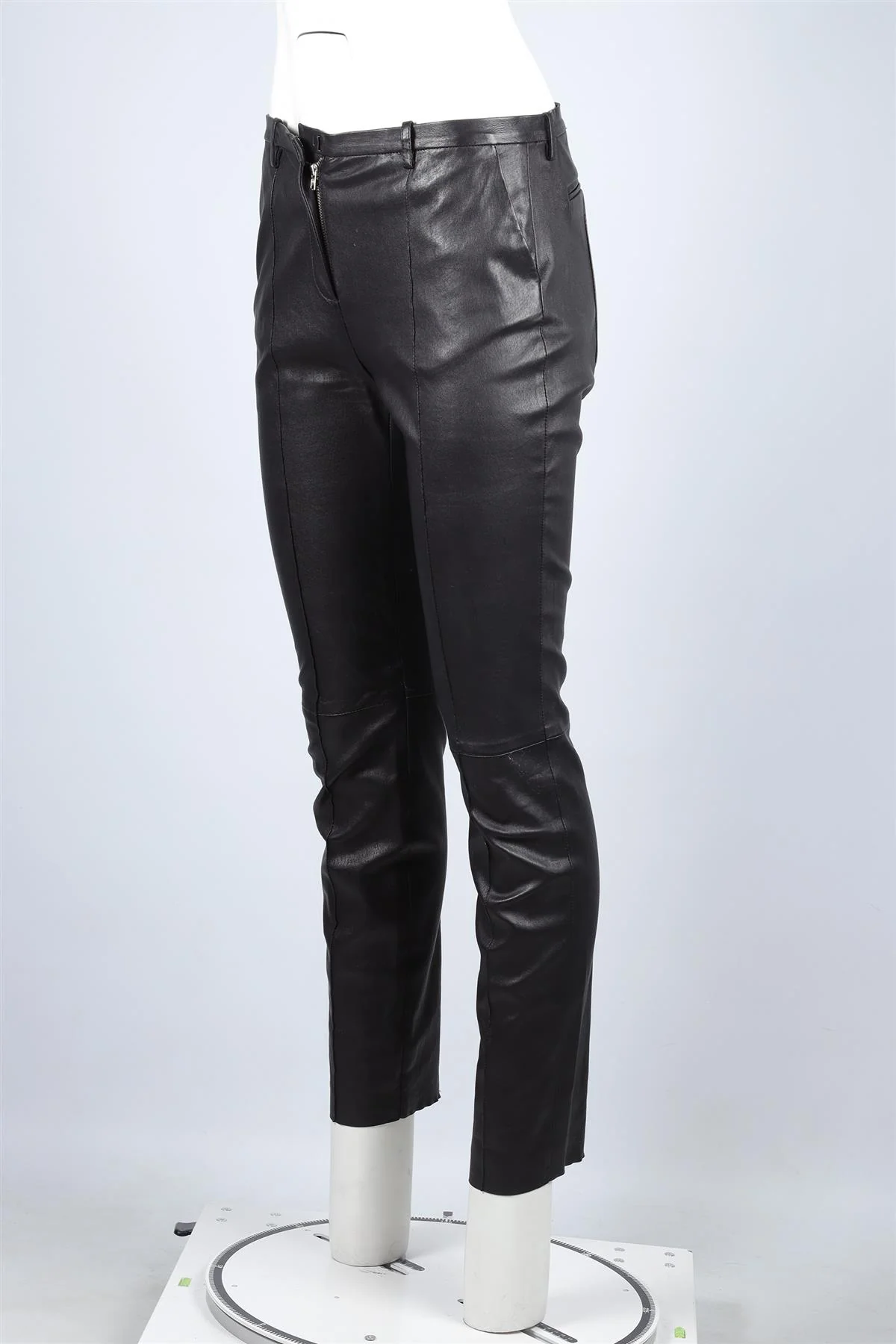 JITROIS BLACK LEATHER SKINNY PANTS FR 36 UK 8 - Image 3