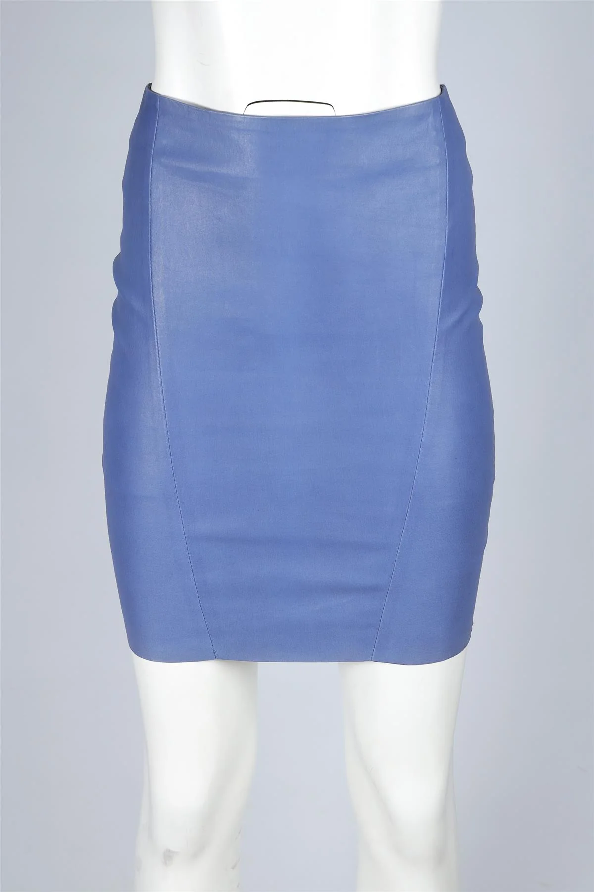 JITROIS BLUE LEATHER MINI SKIRT FR 36 UK 8 - Image 2