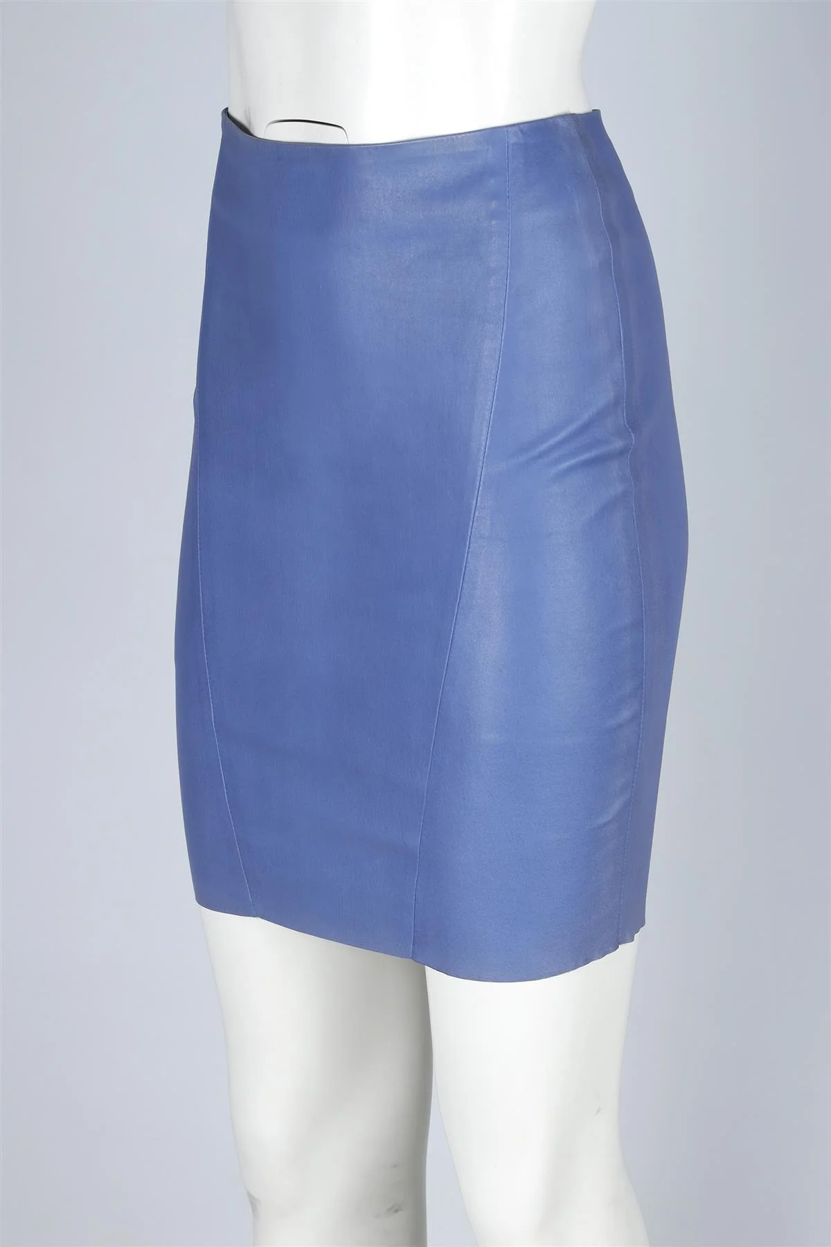 JITROIS BLUE LEATHER MINI SKIRT FR 36 UK 8 - Image 3