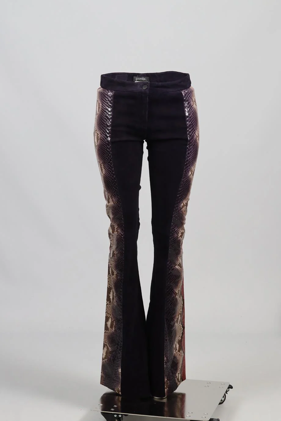 JITROIS SNAKESKIN AND SUEDE FLARED PANTS SMALL - Image 2