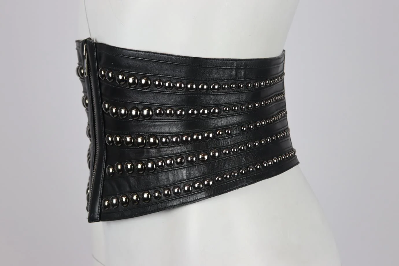 JITROIS STUDDED LEATHER WAIST BELT FR 36 UK 8 - Image 3