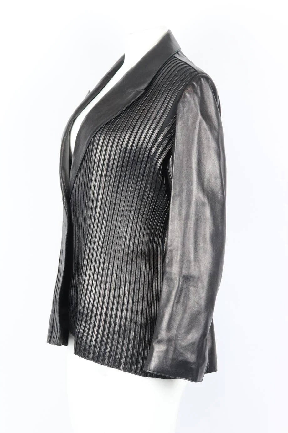 JITROIS VINTAGE TULLE AND LEATHER BLAZER FR 40 UK 12 - Image 3
