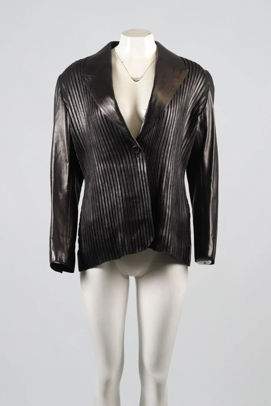 JITROIS VINTAGE TULLE AND LEATHER BLAZER FR 40 UK 12 - Image 2