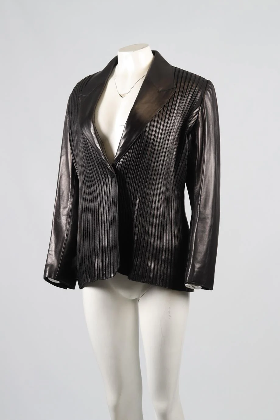 JITROIS VINTAGE TULLE AND LEATHER BLAZER FR 40 UK 12 - Image 3