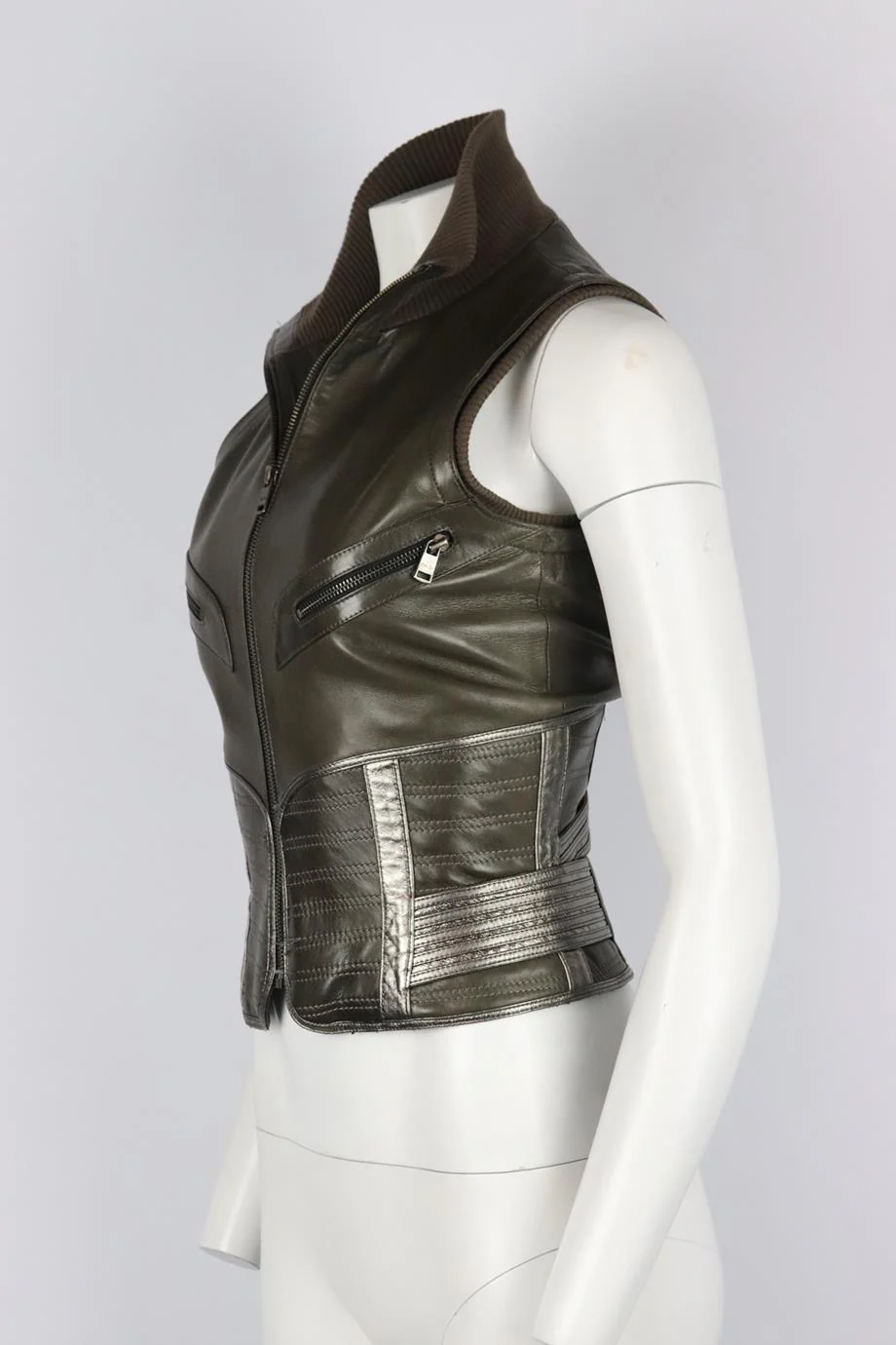 JITROS LEATHER GILET FR 36 UK 8 - Image 3