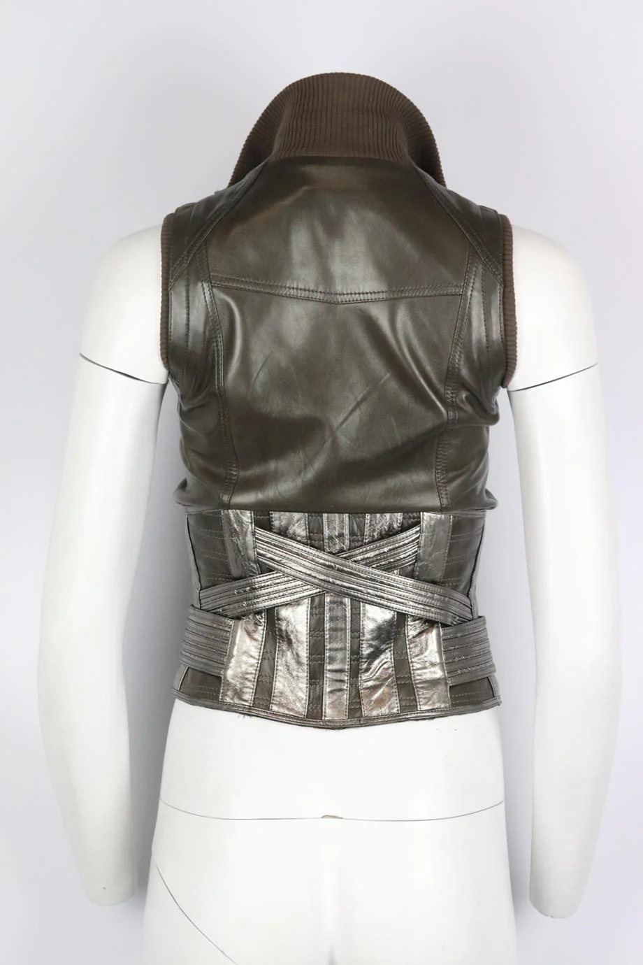 JITROS LEATHER GILET FR 36 UK 8 - Image 4