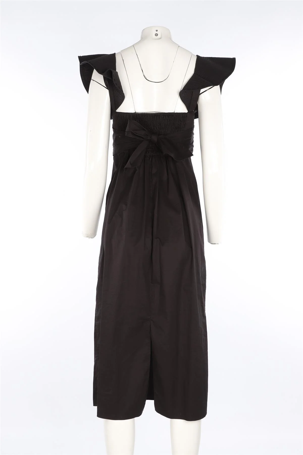 JOHANNA ORTIZ BLACK COTTON MIDI DRESS US 4 UK 8 - Image 4