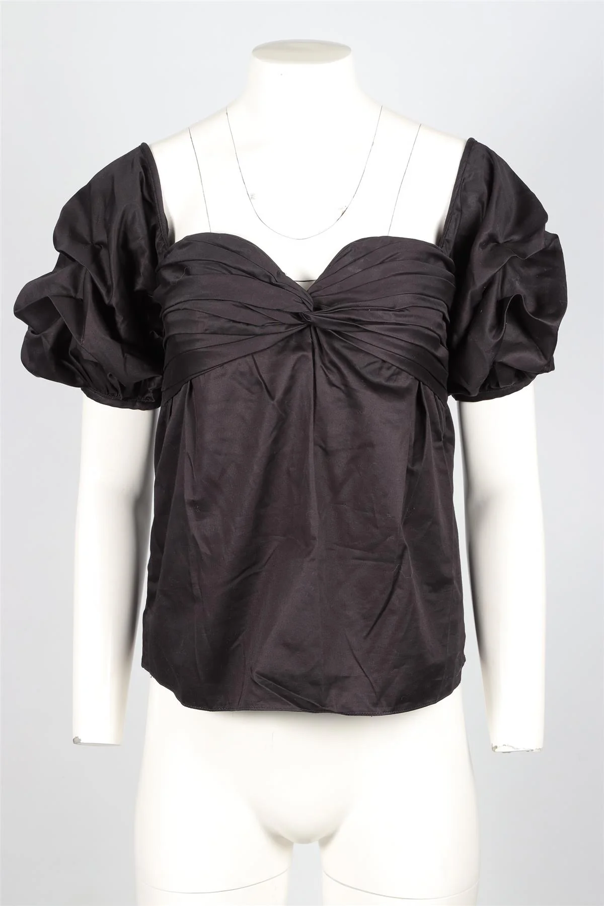JOHANNA ORTIZ BLACK COTTON TOP MEDIUM - Image 2