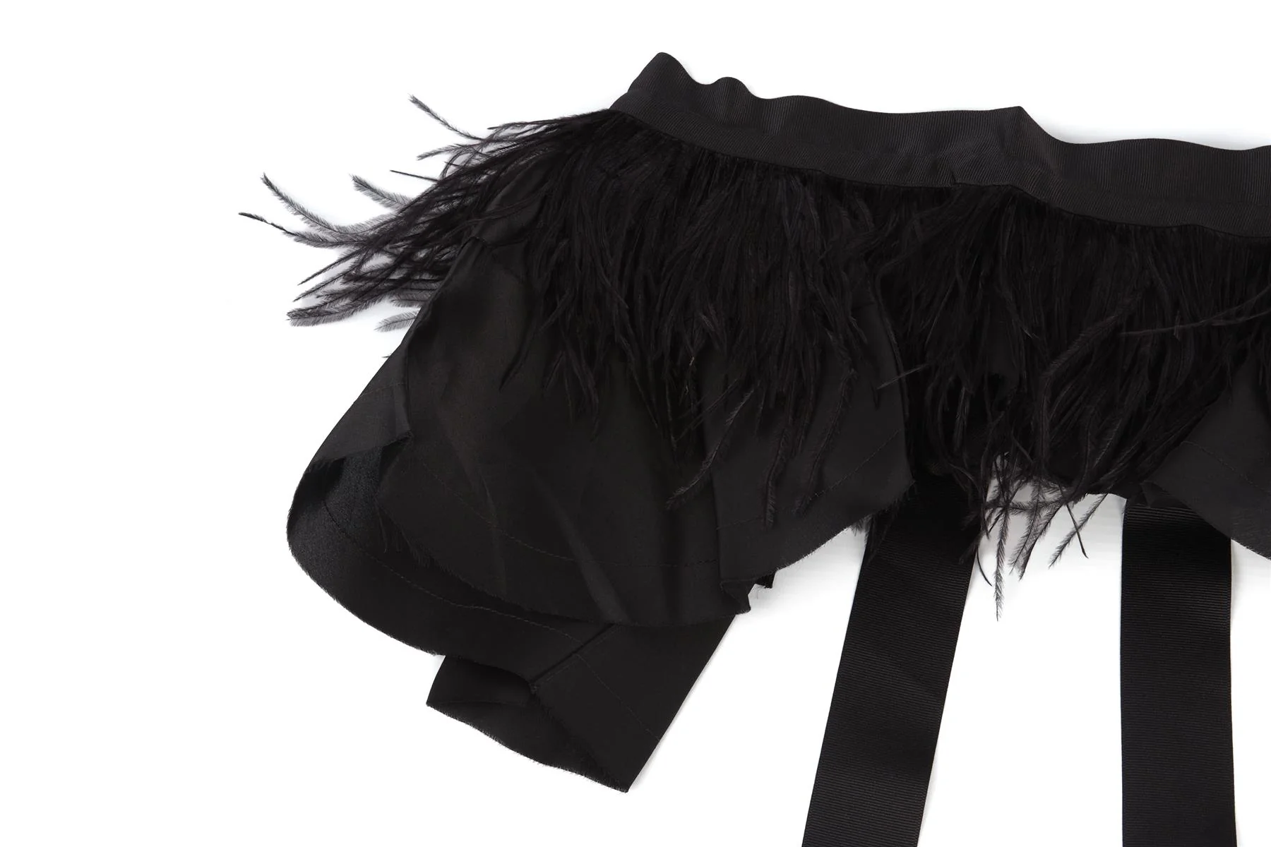 JOHANNA ORTIZ BLACK FEATHER WAIST BELT - Image 4