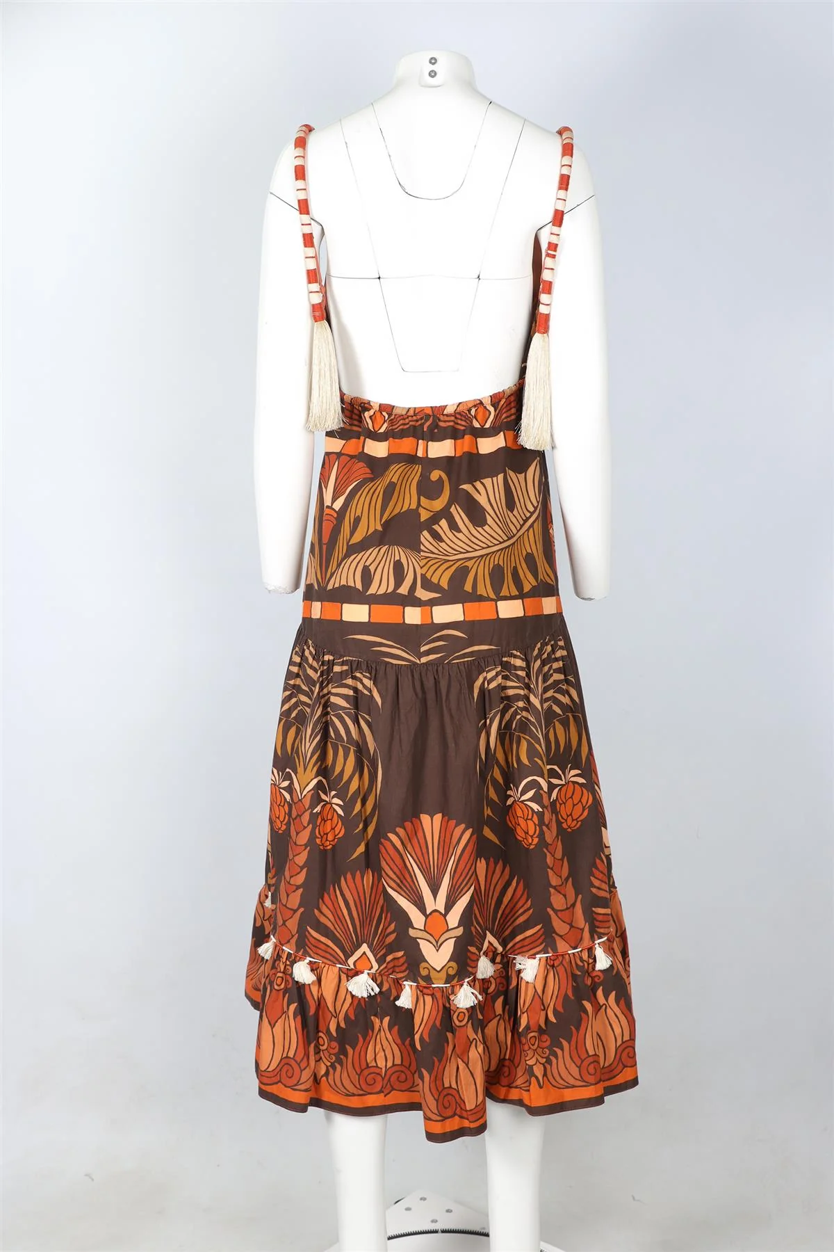 JOHANNA ORTIZ BROWN COTTON MAXI DRESS US 6 UK 10 - Image 4