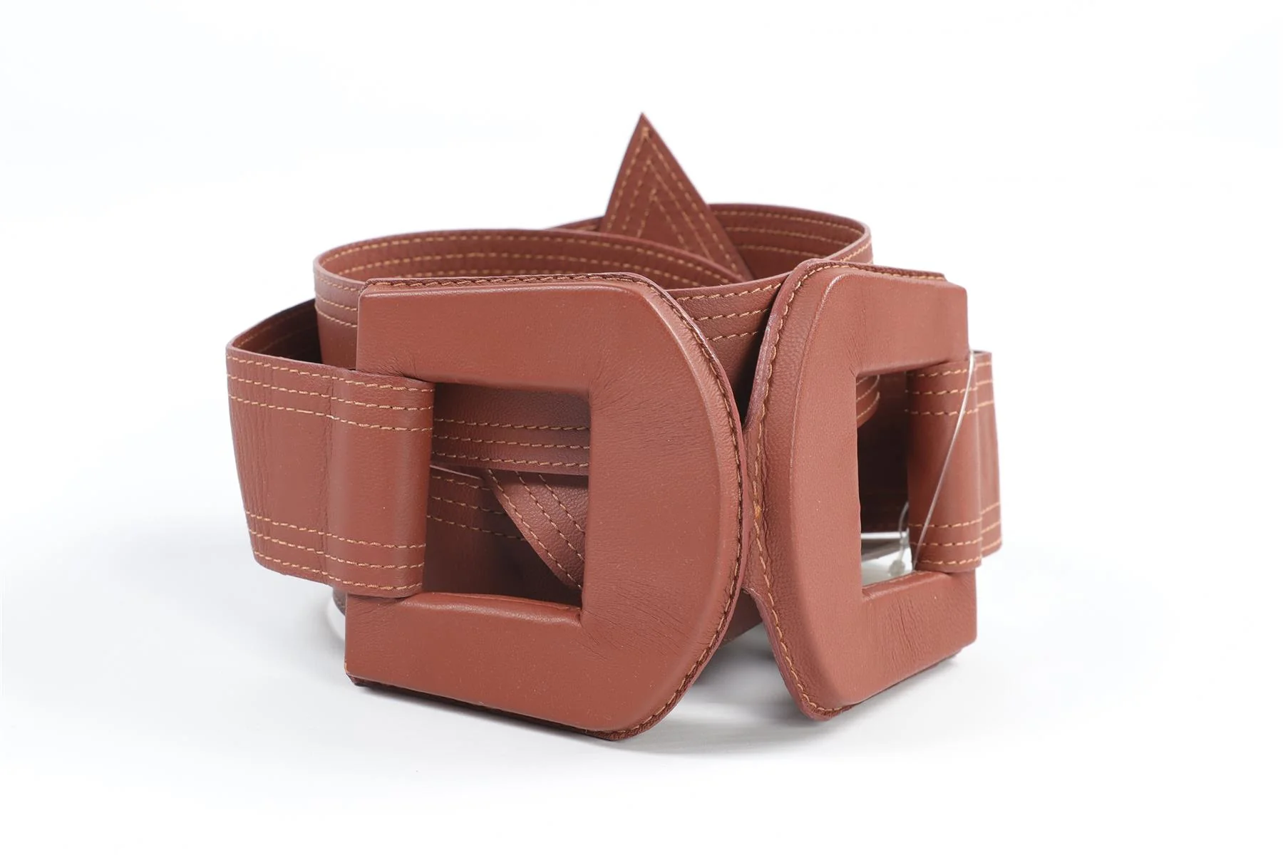 JOHANNA ORTIZ BROWN LEATHER WAIST BELT US 4 UK 8 - Image 2