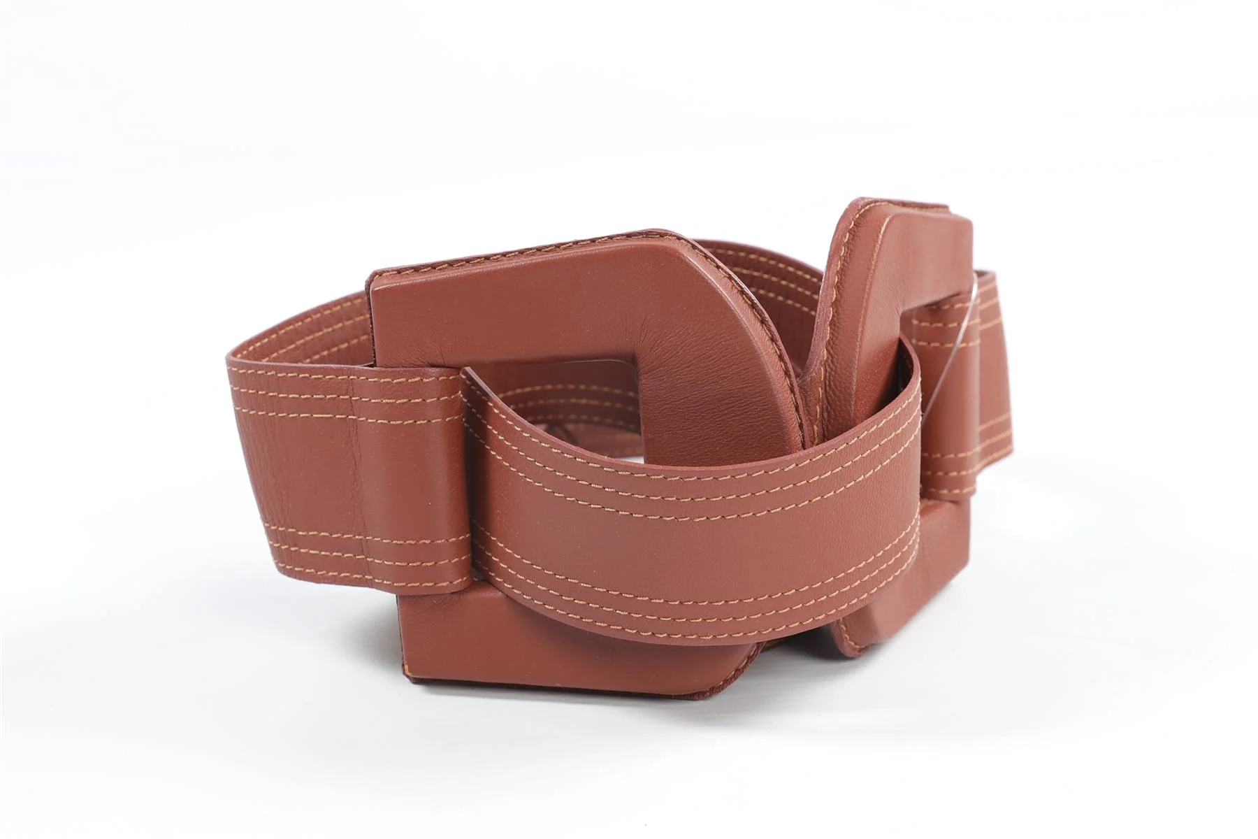JOHANNA ORTIZ BROWN LEATHER WAIST BELT US 4 UK 8 - Image 3