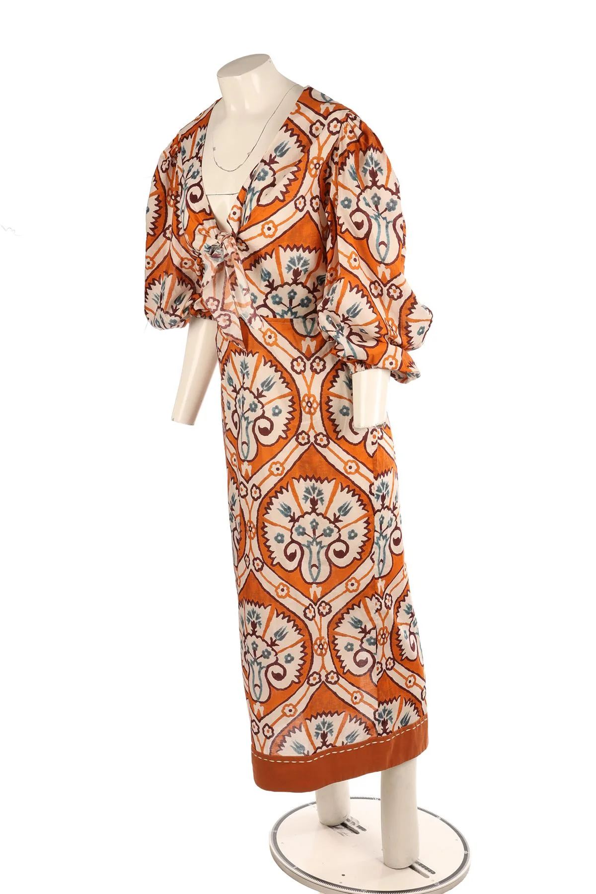 JOHANNA ORTIZ ORANGE COTTON MAXI DRESS US 6 UK 10 - Image 3