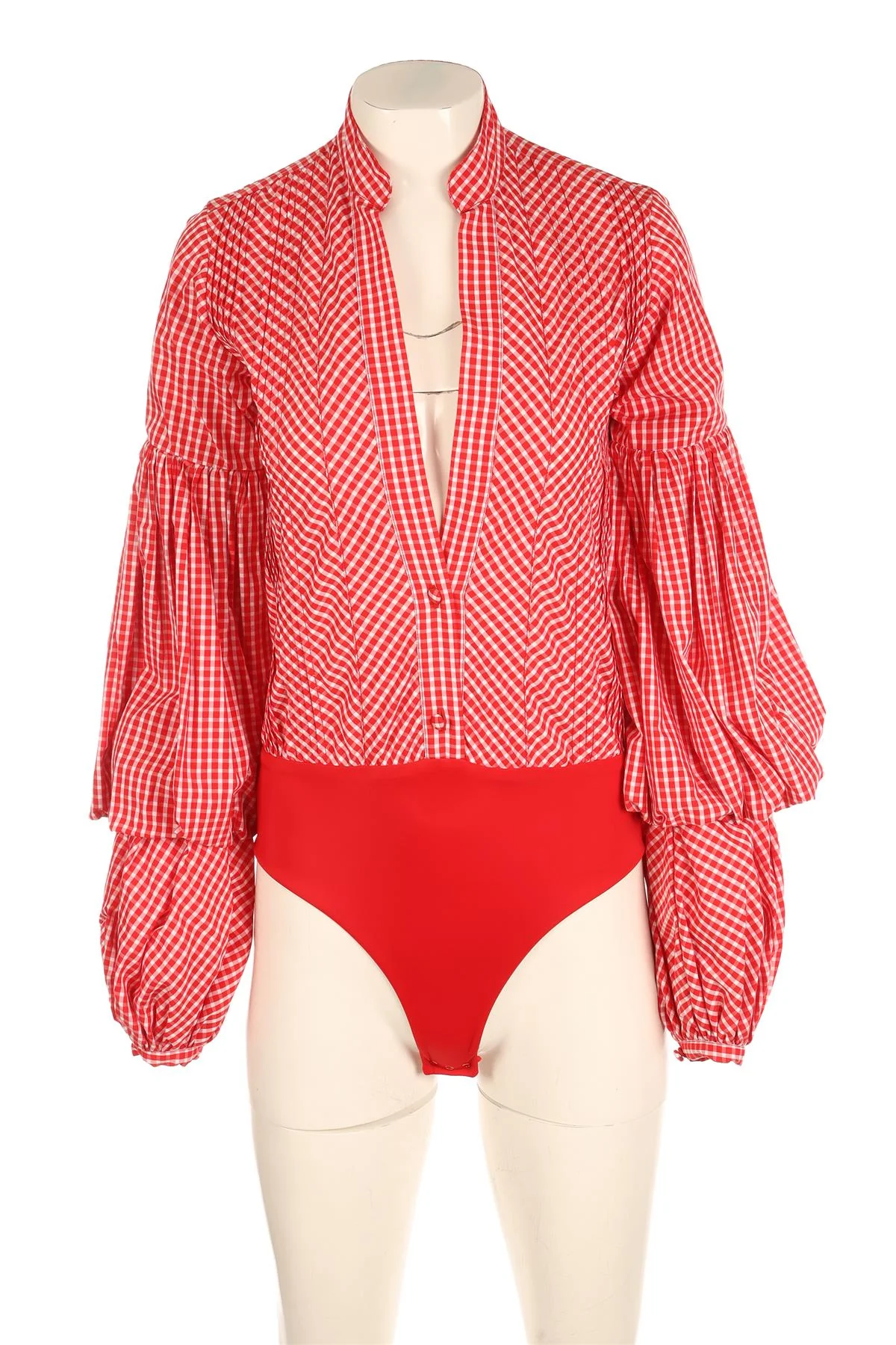 JOHANNA ORTIZ RED COTTON BODYSUIT US 0 UK 4 - Image 2