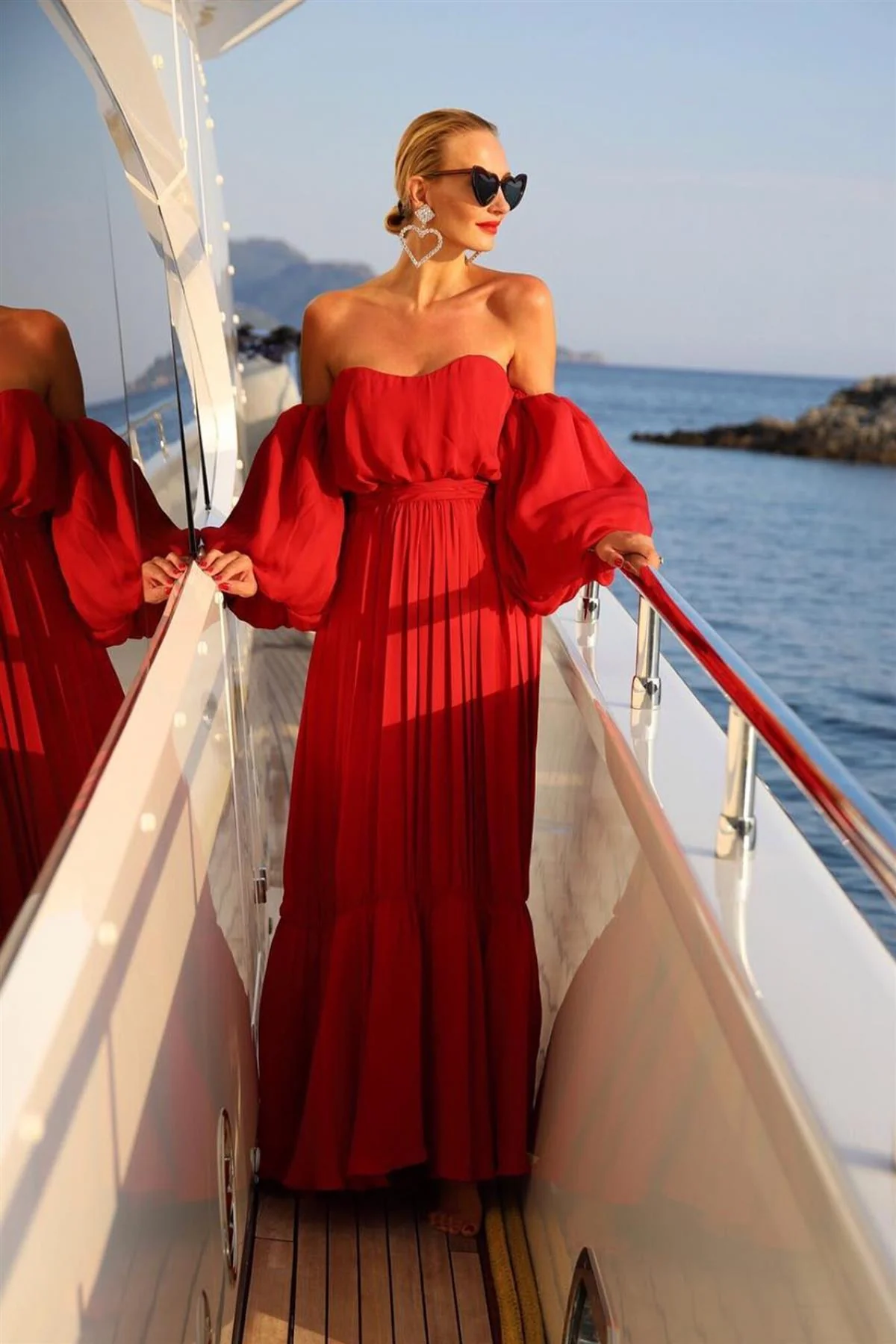 JOHANNA ORTIZ RED SILK MAXI DRESS UK 6 - Image 2