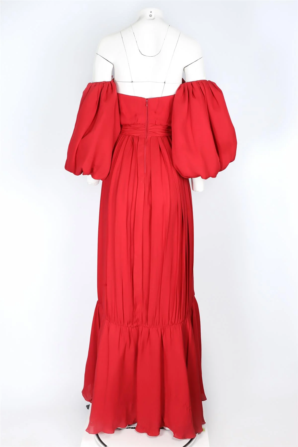 JOHANNA ORTIZ RED SILK MAXI DRESS UK 6 - Image 5