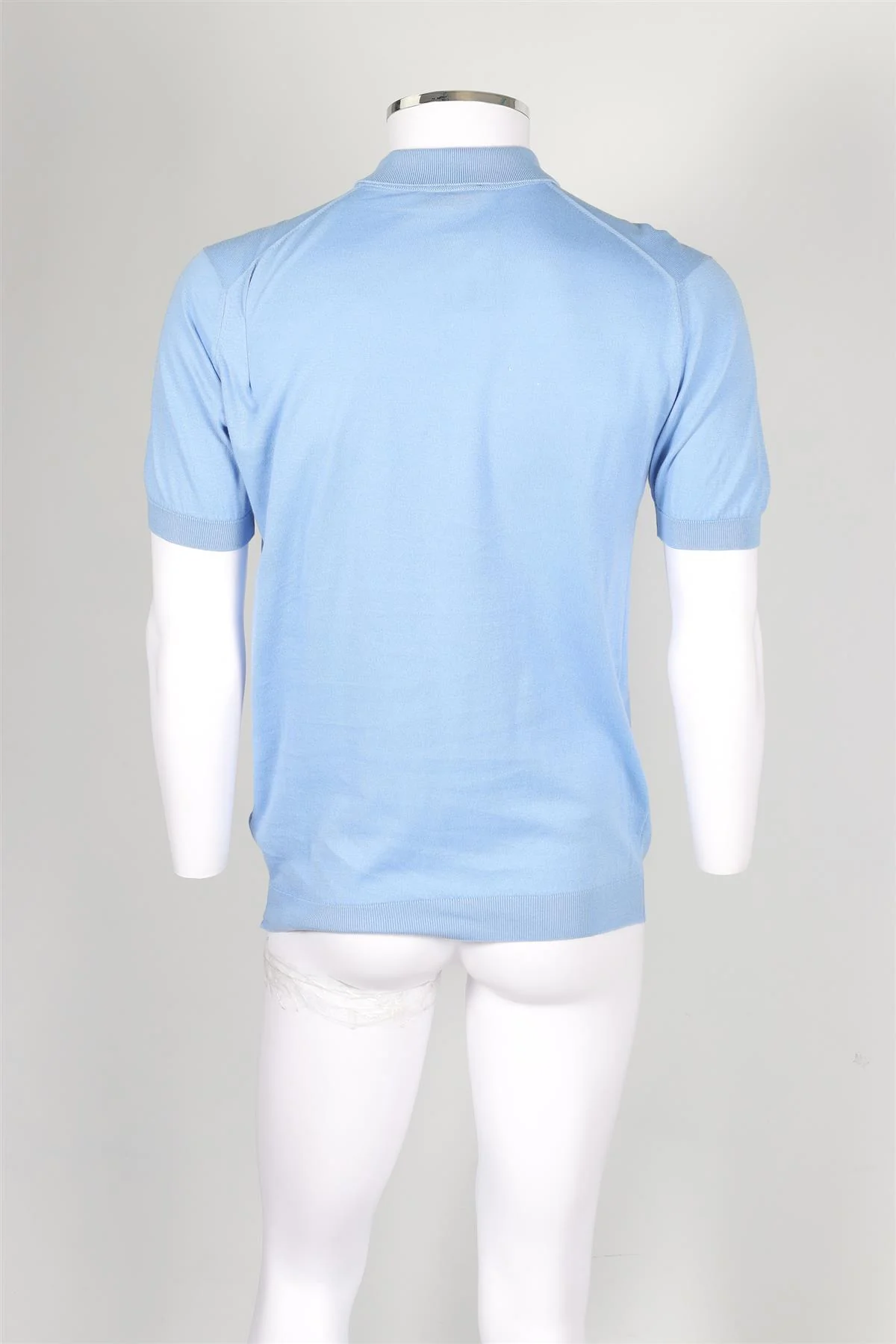 JOHN SMEDLEY BLUE MEN'S COTTON POLO SHIRT MEDIUM - Image 4