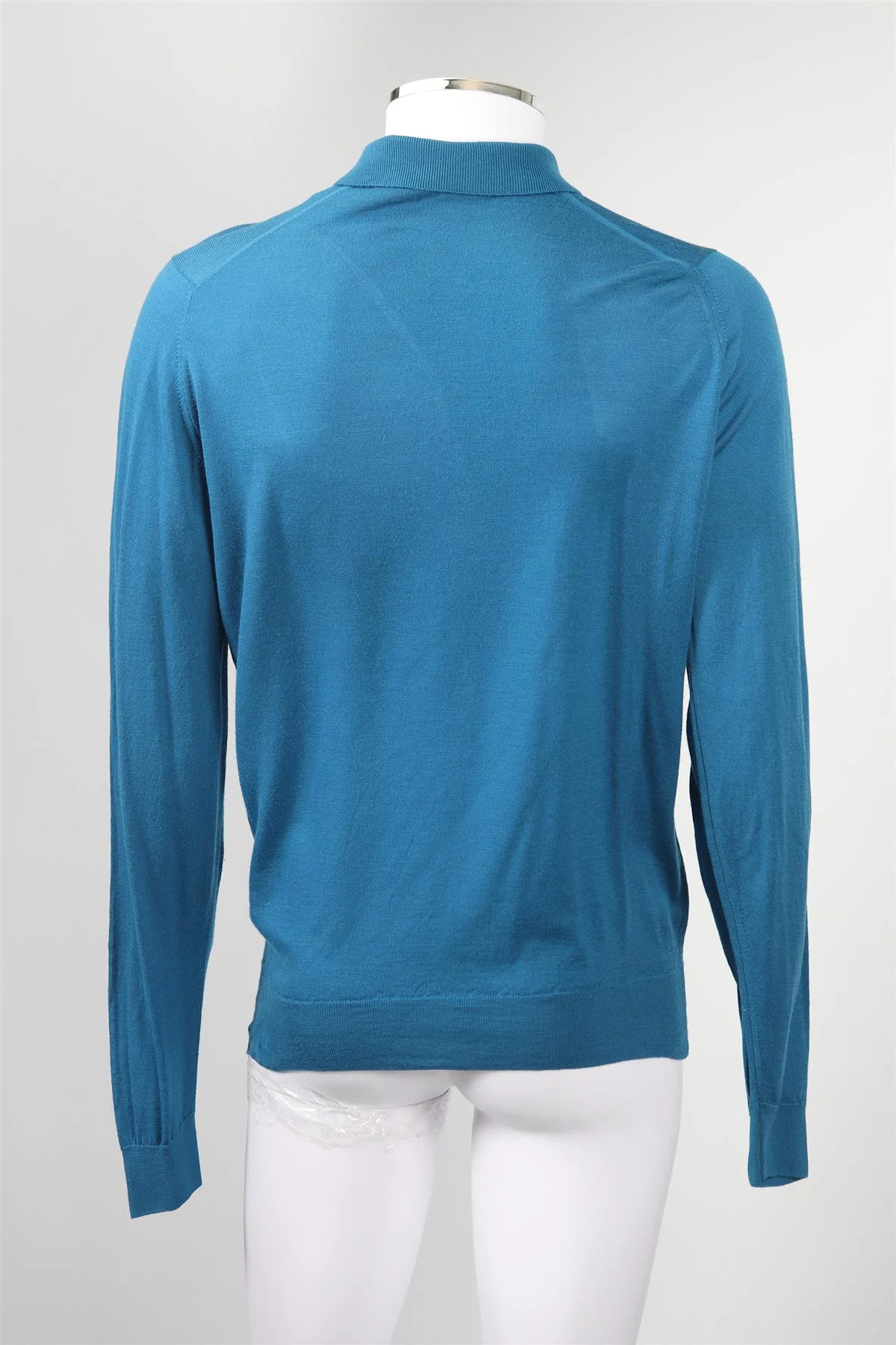 JOHN SMEDLEY MENS WOOL POLO SHIRT LARGE - Image 4