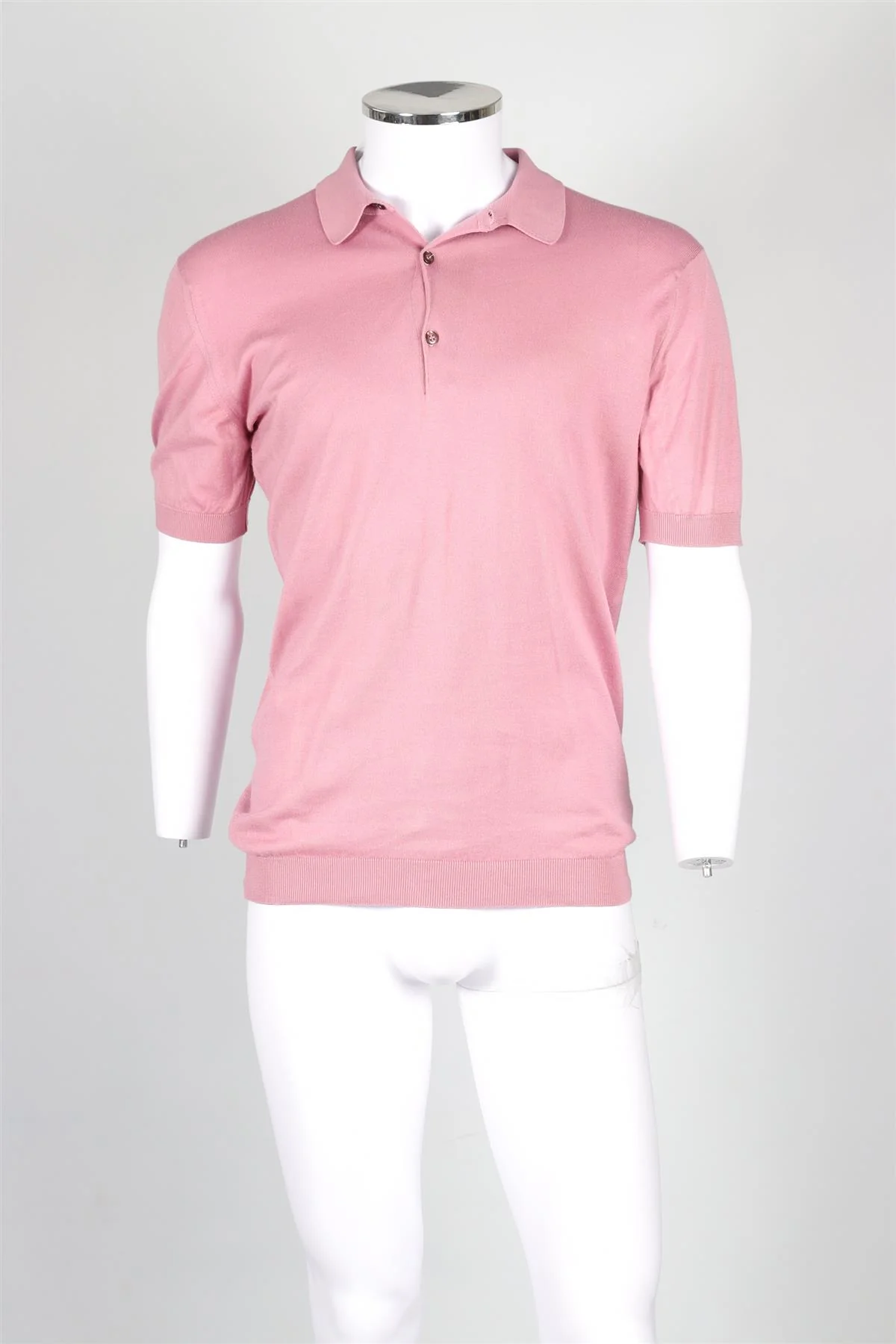 JOHN SMEDLEY PINK MEN'S COTTON POLO SHIRT MEDIUM - Image 2