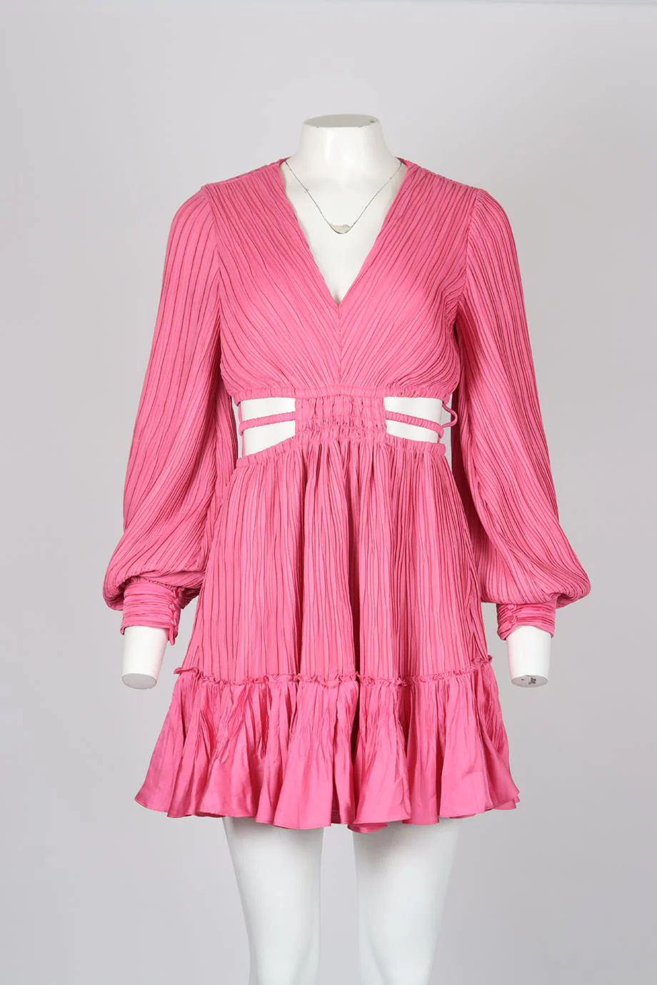 JONATHAN SIMKHAI CUTOUT SATIN MINI DRESS SMALL - Image 2