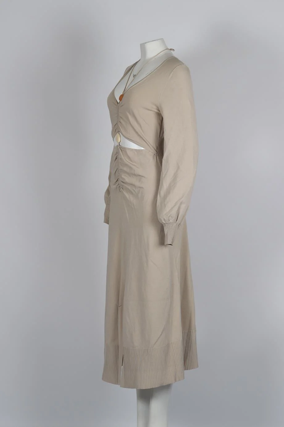 JONATHAN SIMKHAI CUTOUT STRETCH KNIT MIDI DRESS MEDIUM - Image 3