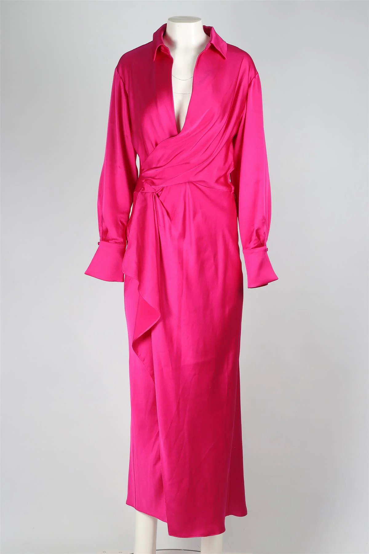 JONATHAN SIMKHAI PINK SATIN MIDI DRESS US 10 UK 14 - Image 2