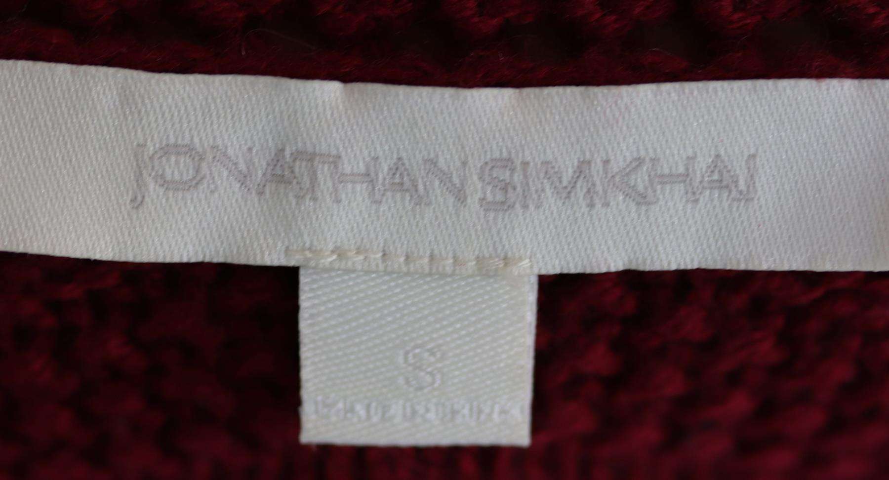 JONATHAN SIMKHAI POINTELLE TRIMMED EMBELLISHED WOOL CARDIGAN SMALL - Image 5