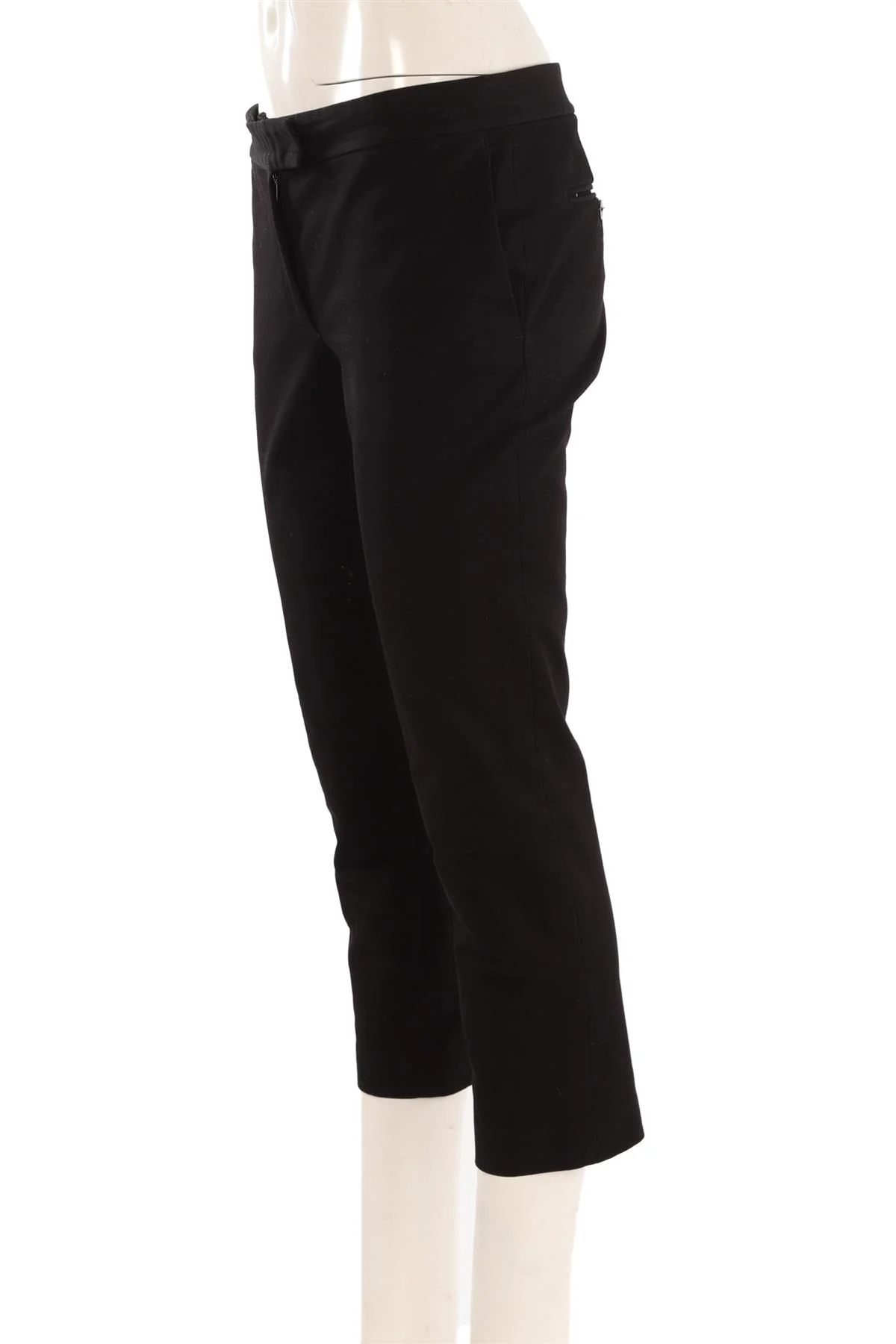 JOSEPH BLACK COTTON STRAIGHT LEG PANTS FR 38 UK 10 - Image 3