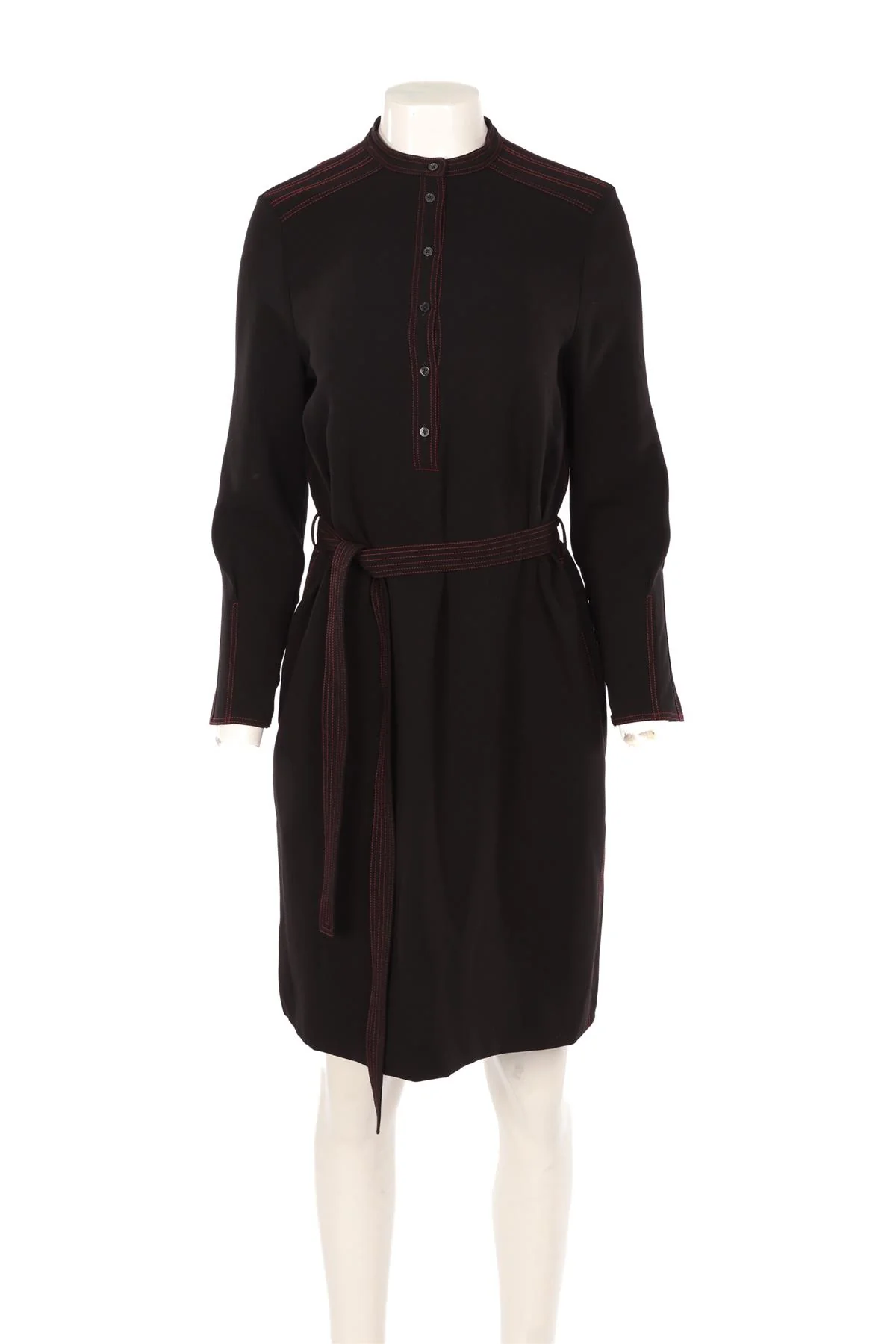 JOSEPH BLACK CREPE MIDI DRESS FR 36 UK 8 - Image 2